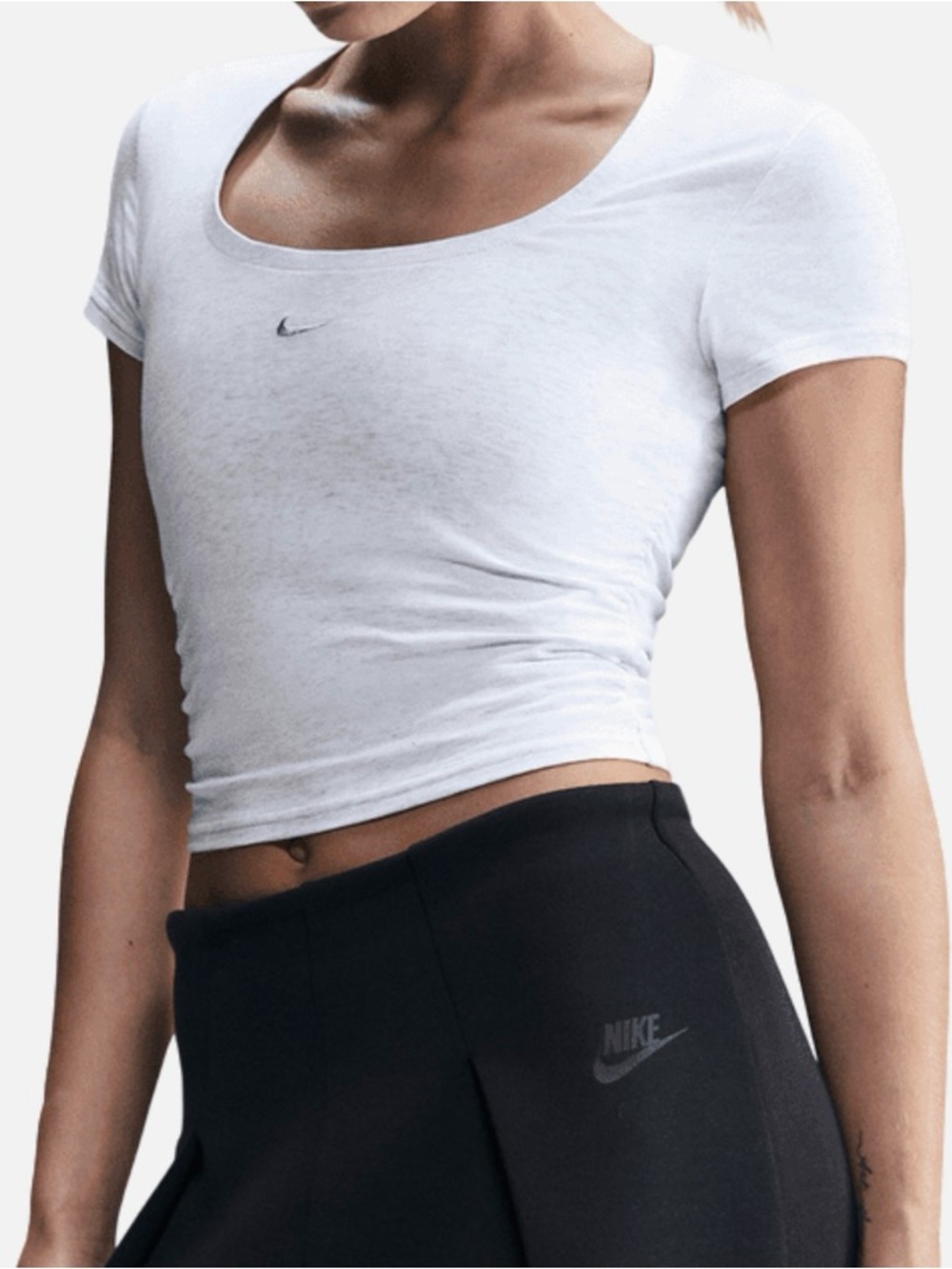 Nike Sportswear Chill Knit Women's Short-Sleeve Square-Neck Top FZ7990-051 (L)